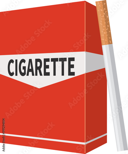 タバコと箱のイメージイラスト