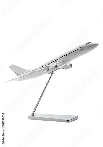 Modern Commercial Airplane Model Display on Stand for Aviation and Travel Decor