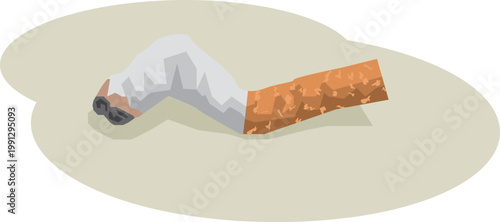 ポイ捨てされたタバコの吸い殻のイメージイラスト