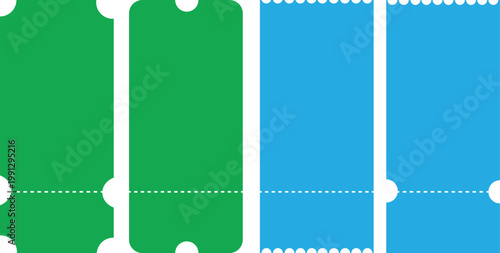 Green Ticket Template Coupon Event Pass Admit Card Vector Illustration