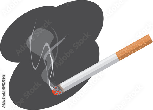タバコから出る副流煙のイメージイラスト