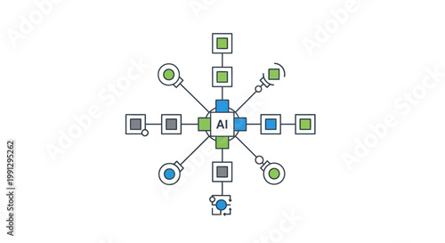 Artificial Intelligence Network Diagram.