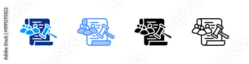 Notary Public Multiple Style Icon Set Vector 