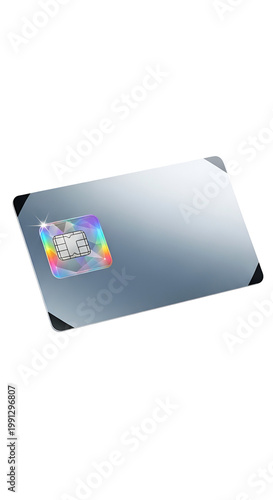 Close up of a Modern Contactless Payment Card on a White Background