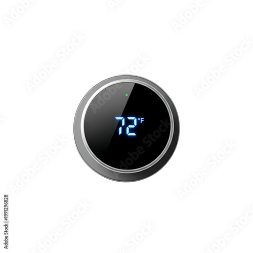Smart Digital Thermostat Display Showing Comfortable Room Temperature