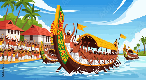 Traditional Snake Boat Race in Kerala, India - Thrilling Nehru Trophy Boat Race