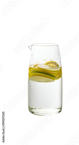 Refreshing Glass of Lemon Water with Ice and Lemon Slices for Hydration