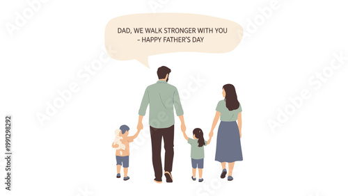 Father's Day Walk: A father leads his family with love and strength, a symbol of togetherness and support on Father's Day, illustrating the importance of family bonds. 