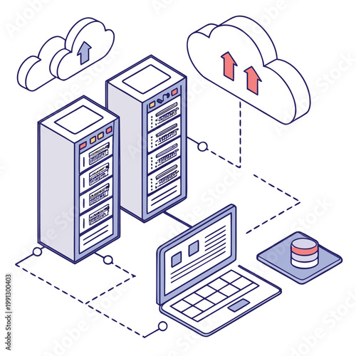 Cloud Computing Data Storage Technology Illustration