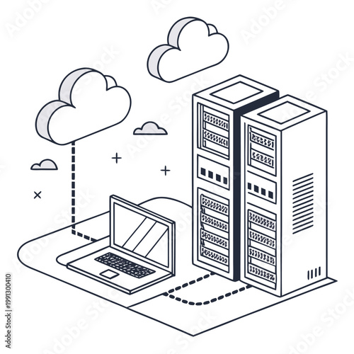 Cloud Computing Data Storage Technology Illustration