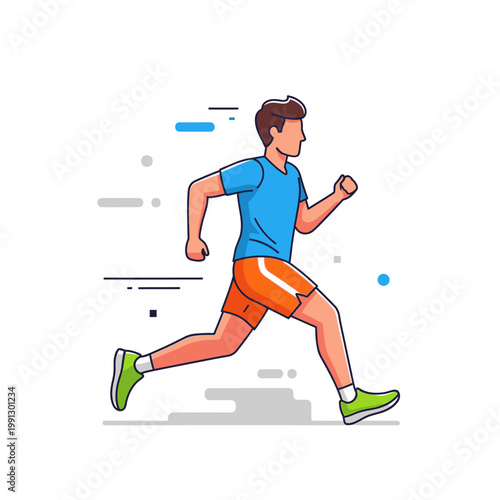 Man Jogging Outdoors - Healthy Lifestyle and Fitness Runner