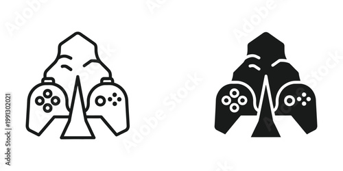 Dual controller icons representing a character in two different styles