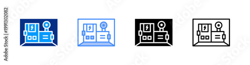 Generator Multiple Style Icon Set Vector 