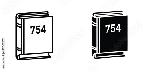 Contrasting open books with different colored covers displaying the same number 754
