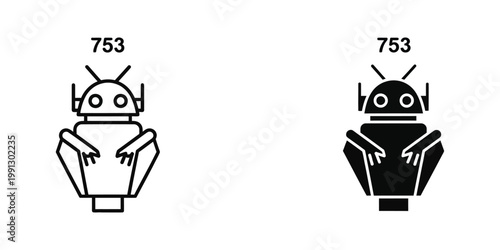 Contrast between white and black android robot icons with the same design elements