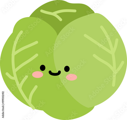 Smiling Cabbage Character