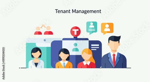 Business people in tenant management team.