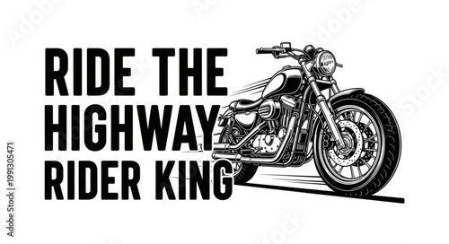 Motorcycle Rider King Highway.