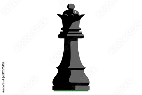 チェス　クイーン　黒　駒