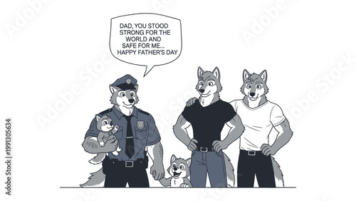 Father's Day Dedication: A heartfelt animated tribute depicts a father's enduring strength, protection, and unwavering presence, with his family offering loving recognition on Father's Day.