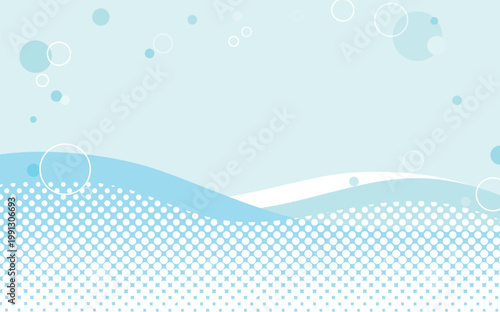 透明感のある炭酸泡の夏イラスト