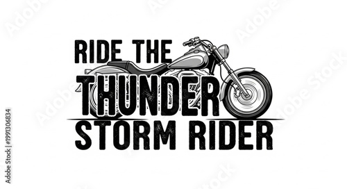 Motorcycle Thunder Storm Rider Graphic Design.