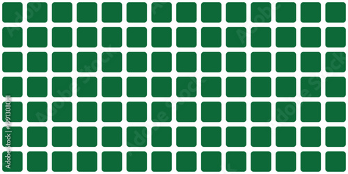Classic  grid pattern featuring gren squares separated by white lines, making gray dots appear at intersections. abstract geometric white grid line pattern.