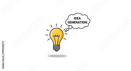 Light Bulb Idea Generation Concept, Bright Idea, Innovation, Creativity, Solution