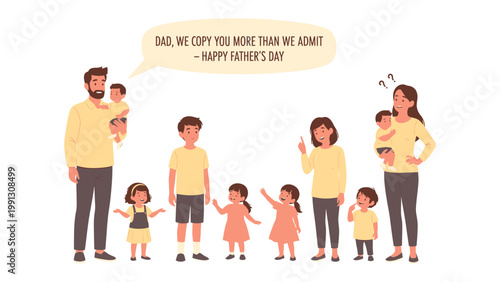 A Family Celebration: Illustration captures the spirit of Father's Day, showcasing a loving family in a heartwarming scene.