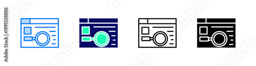 Research Multiple Style Icon Set Vector 