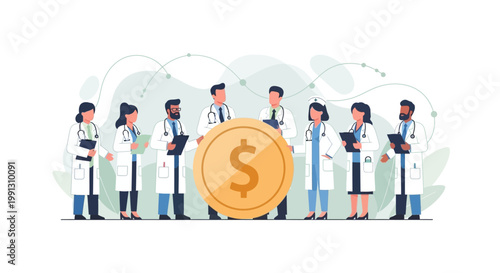 Medical professionals discussing financial planning.