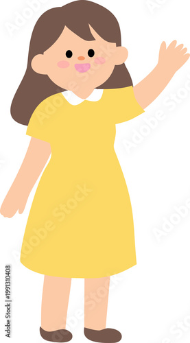 Adult Woman Mother Waving Character