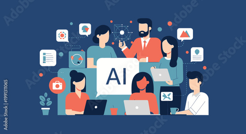 People working with AI technology.