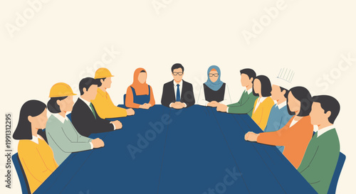 Diverse People Meeting Around Table.