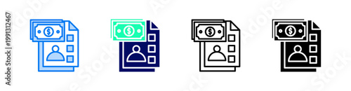 Investment Portfolio Multiple Style Icon Set Vector 
