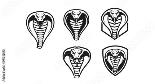 Cobra Head Vector Designs - Striking Serpent Illustrations for Logos and Graphics.
