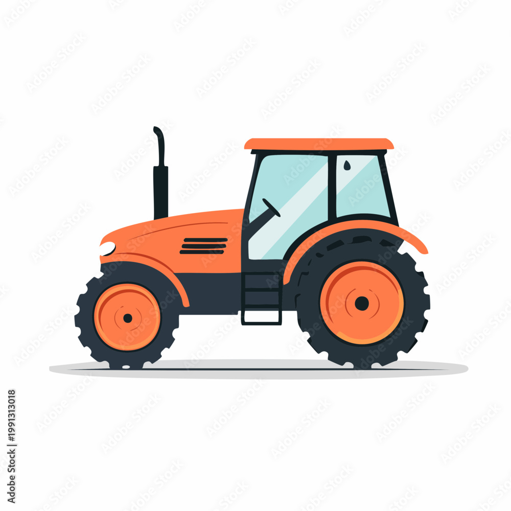 Obraz premium Orange Tractor Illustration