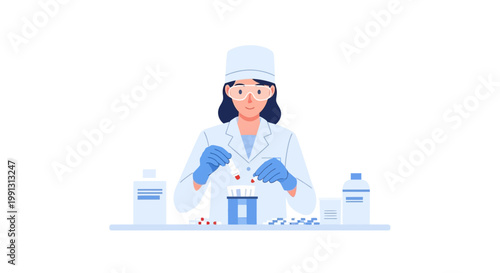 Female scientist in lab.