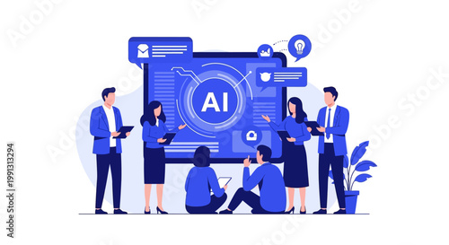 Business people with AI technology.