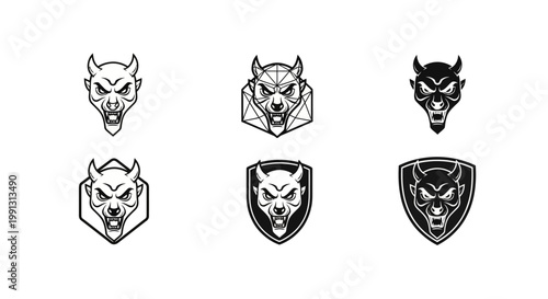 Devil Head Vector Designs - A Collection of Aggressive Mascot Logos.