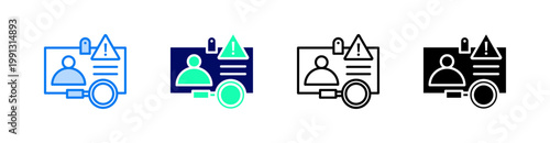 Threat Identification Multiple Style Icon Set Vector 