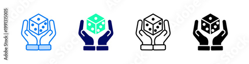Probability Multiple Style Icon Set Vector 