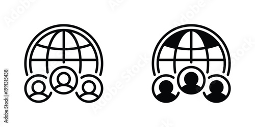Outsourcing Vector Line Icon for Business and Management