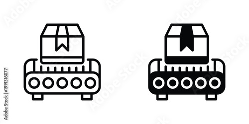Production Vector Line Icon for manufacturing and industry