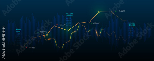 stock market growth trading graph financial chart financial growth of exchange