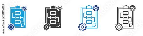 procedures icon set multiple style collection
