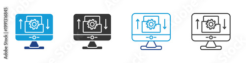 Backup System icon set multiple style collection