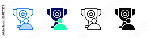 Recognition Multiple Style Icon Set Vector 