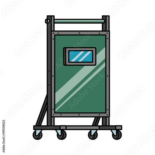 Portable Riot Shield on Wheels with Window - Security Barrier Equipment