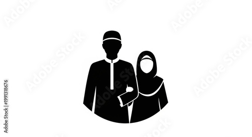 Muslim couple walking together, showing love and support in Islam.